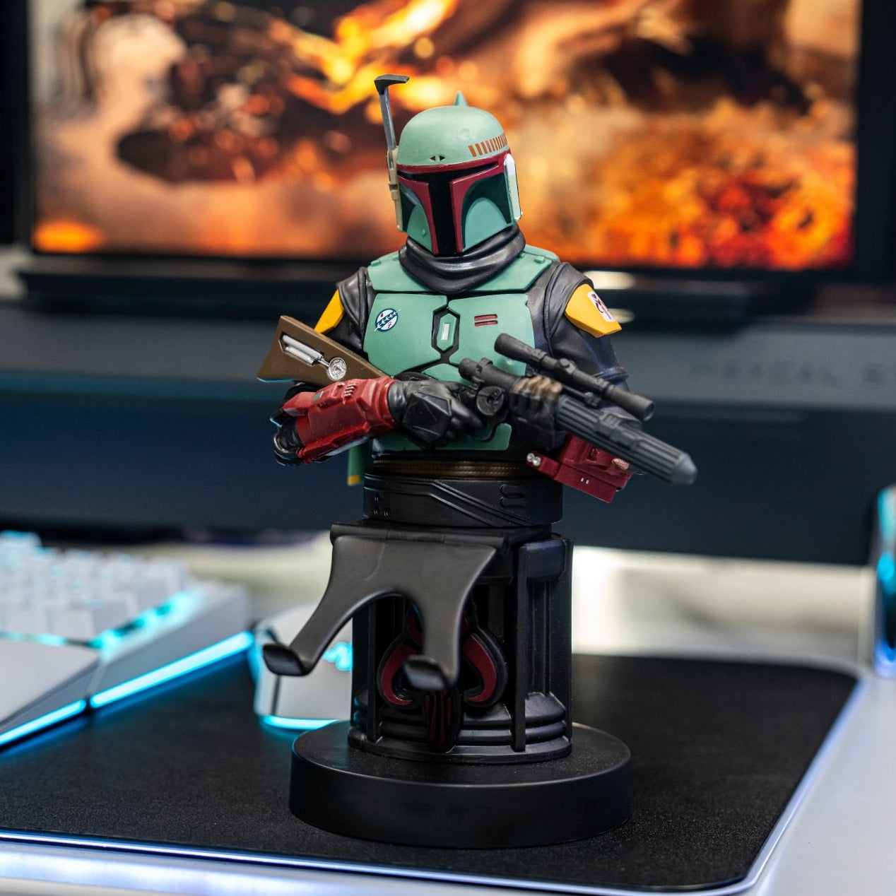 The Mandalorian: Boba Fett Mandalorian Cable Guys Collectable Figure Device Holder - EXG Pro