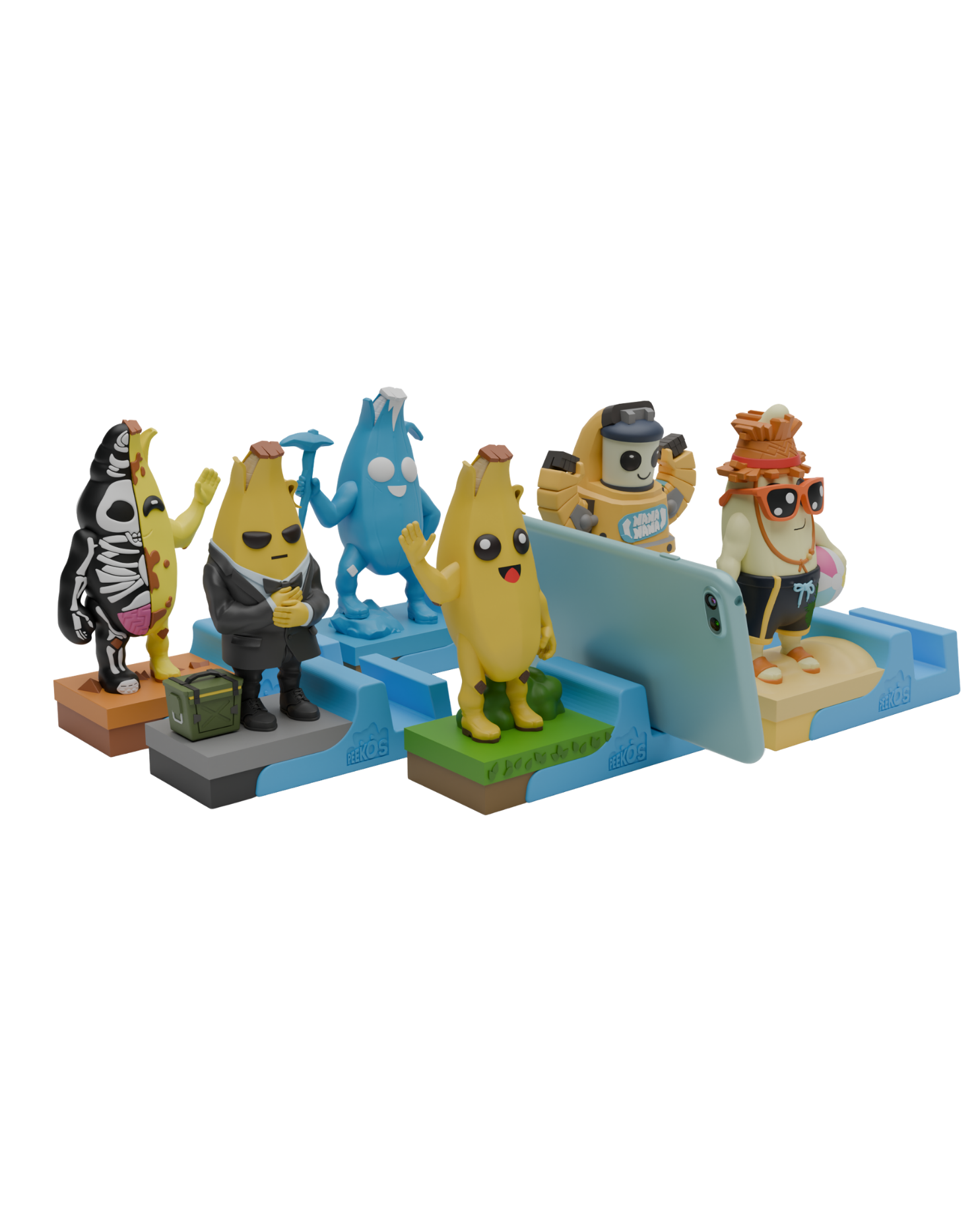 Fortnite Peely Peekos, Set of 6 - Phone Stand Collectibles