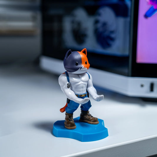 Fortnite: Meowscles Holdems, Mini Cable Guys Phone Stand and Device Holder - EXG Pro