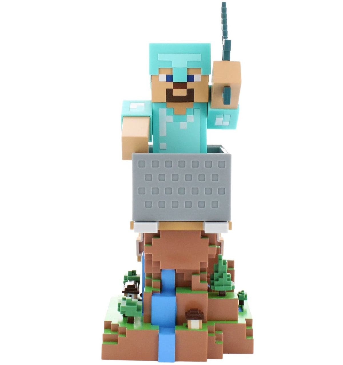 Steve in Diamond Armour Controller Holder & Phone Stand 